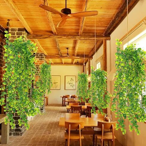 2PCS 78cm Artificial Eucalyptus Rattan Green Fake Plant Ivy DIY for Indoor Outdoor Wall House Weddings Patios Porches Decor in Saudi Arabia