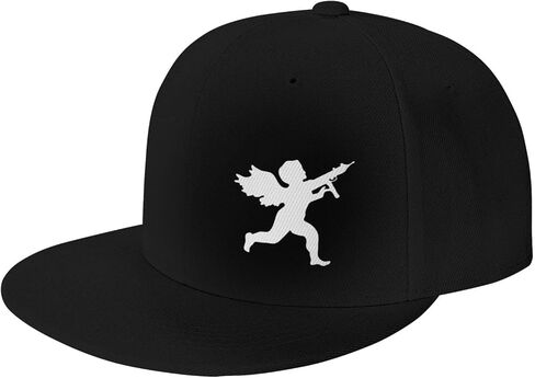 Vanilla Ice Cupid Logo Flat Brim Cap Unisex Flat Bill Baseball Cap Black in Saudi Arabia