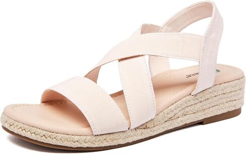 صنادل نسائية بكعب عريض من Ataiwee - أشرطة مطاطية مفتوحة عند الأصابع وقابلة للتعديل، نعل داخلي مريح، نعل مطاطي خفيف الوزن، صنادل صيفية كاجوال بأشرطة. in Kuwait