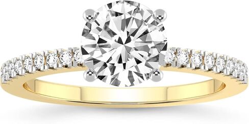 خاتم ألماس من شركة DIAMONDS Lab Grown للنساء معتمد من IGI | 1-5 قيراط جيا سيكريت هالة مزدوجة خاتم الخلود | ذهب أبيض أو أصفر أو وردي عيار 14 أو 18 قيراط | جودة FG-VS in Kuwait