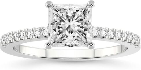 خاتم ألماس من شركة DIAMONDS Lab Grown للنساء معتمد من IGI | 1-5 قيراط جيا سيكريت هالة مزدوجة خاتم الخلود | ذهب أبيض أو أصفر أو وردي عيار 14 أو 18 قيراط | جودة FG-VS in Kuwait
