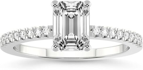 خاتم ألماس من شركة DIAMONDS Lab Grown للنساء معتمد من IGI | 1-5 قيراط جيا سيكريت هالة مزدوجة خاتم الخلود | ذهب أبيض أو أصفر أو وردي عيار 14 أو 18 قيراط | جودة FG-VS in Kuwait