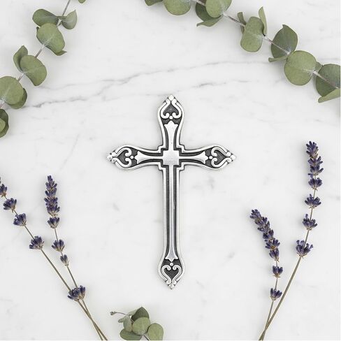 Castleore سهلة التعليق على الحائط لديكور المنزل الصلبان المسيحية الدينية للجدار | الأفضل للمنزل والمكتب وكهدية | الأزرق العتيقة | المقاس الطول 9.6 العرض 6.5 | in Kuwait