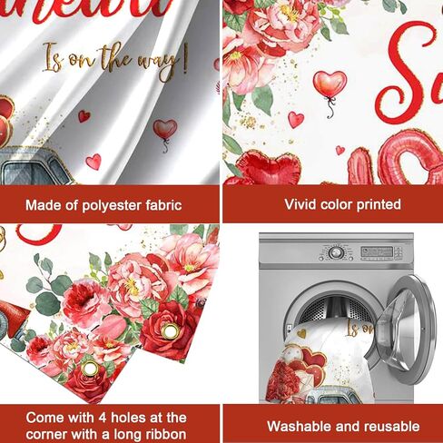 Mocsicka Valentine's Day Baby Shower Backdrop 7x5ft Valentine's Day Theme Baby Shower Decorations Background A Little Sweetheart is on The Way Photography Background in Saudi Arabia