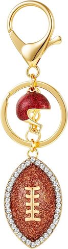 Gold Tone Tennis Racket Ball Keychain - Sparkling Crystal Tennis Charm Keyring Ideal for Tennis Bags Handbag Purses in Saudi Arabia