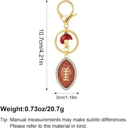 Gold Tone Tennis Racket Ball Keychain - Sparkling Crystal Tennis Charm Keyring Ideal for Tennis Bags Handbag Purses in Saudi Arabia