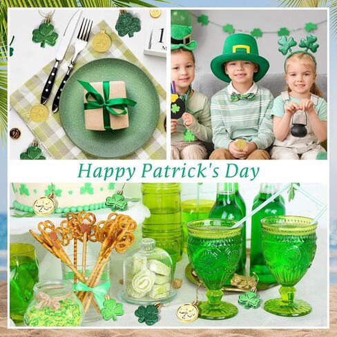 Valentines Day Decor Tree Ornaments Set, 108 PCS Hanging Ornaments for Valentine's Day St Patricks Easter, Romantic Decor Glitter Heart Shamrock Easter Egg for Home Wedding Dinner Gifts Party Table in Saudi Arabia