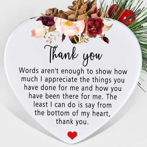 Jocidea Thank You Keepsake for Friend - Heart Christmas Ornament - Say Thanks - Friend Appreciation Gift in Saudi Arabia