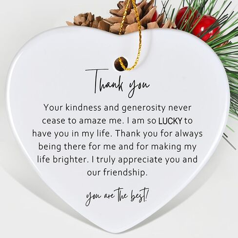 Jocidea Thank You Keepsake for Friend - Heart Christmas Ornament - Say Thanks - Friend Appreciation Gift in Saudi Arabia