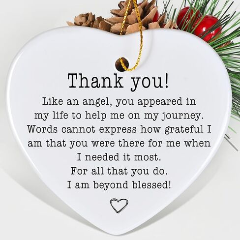 Jocidea Thank You Keepsake for Friend - Heart Christmas Ornament - Say Thanks - Friend Appreciation Gift in Saudi Arabia