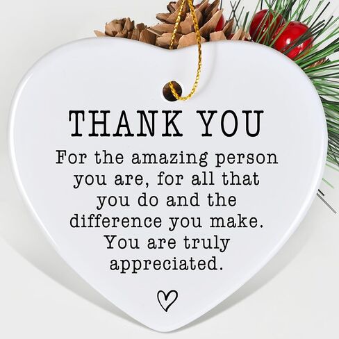 Jocidea Thank You Keepsake for Friend - Heart Christmas Ornament - Say Thanks - Friend Appreciation Gift in Saudi Arabia