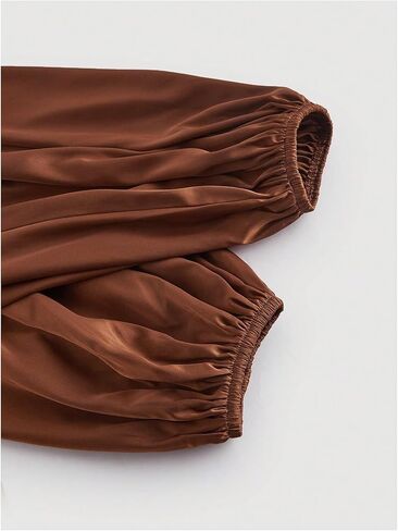 Floerns Women's Plus Size Satin Dressy Blouse Cross Wrap Tie Back Casual Tops in Saudi Arabia