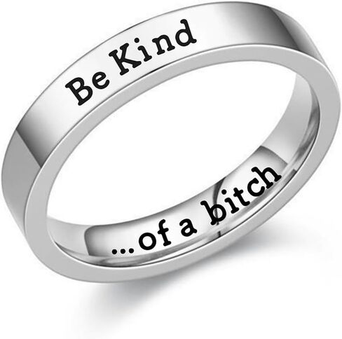 Locrccl Be Kind Of A Bitch Mantra Ring Be Kind Of A Feral Bitches Ring Stainless Steel Ring Inspiration Jewelry Good Friend Jewelry Sorority Sisters Friends Jewelry in Saudi Arabia