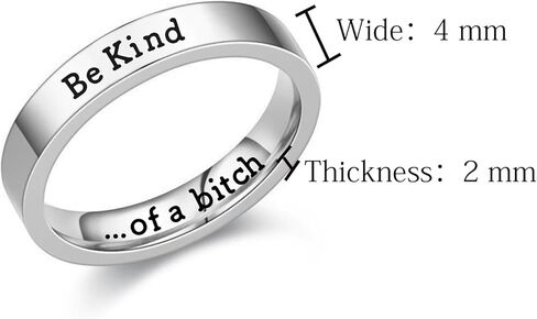 Locrccl Be Kind Of A Bitch Mantra Ring Be Kind Of A Feral Bitches Ring Stainless Steel Ring Inspiration Jewelry Good Friend Jewelry Sorority Sisters Friends Jewelry in Saudi Arabia