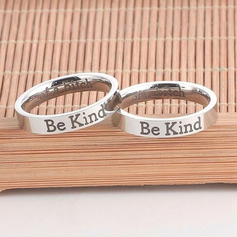 Locrccl Be Kind Of A Bitch Mantra Ring Be Kind Of A Feral Bitches Ring Stainless Steel Ring Inspiration Jewelry Good Friend Jewelry Sorority Sisters Friends Jewelry in Saudi Arabia