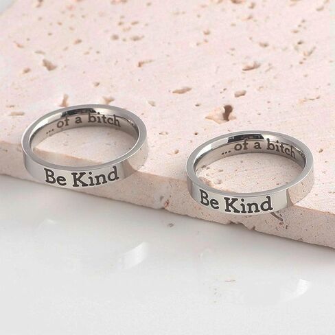 Locrccl Be Kind Of A Bitch Mantra Ring Be Kind Of A Feral Bitches Ring Stainless Steel Ring Inspiration Jewelry Good Friend Jewelry Sorority Sisters Friends Jewelry in Saudi Arabia