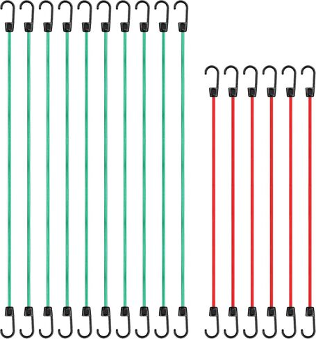 CARTMAN 30pcs Heavy Duty Bungee Cords with Hooks - Assortment in Jar, Including Tarp Clips, Canopy Ties & Ball Bungees for Secure Outdoor and Indoor Use in Saudi Arabia