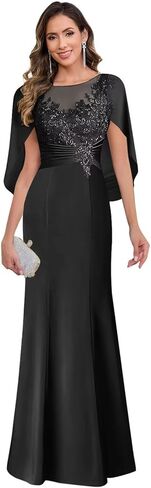 YEVOWENNE فساتين أم العروس مزينة بالدانتيل لحفلات الزفاف مع فساتين سهرة رسمية طويلة حورية البحر من الشيفون in Saudi Arabia