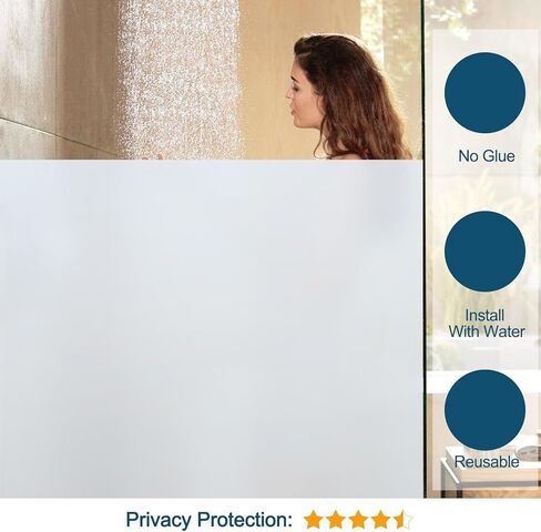 Frosted Glass Window Privacy Film Decorative, Bathroom Window Privacy Film for Glass Windows Cover in Saudi Arabia