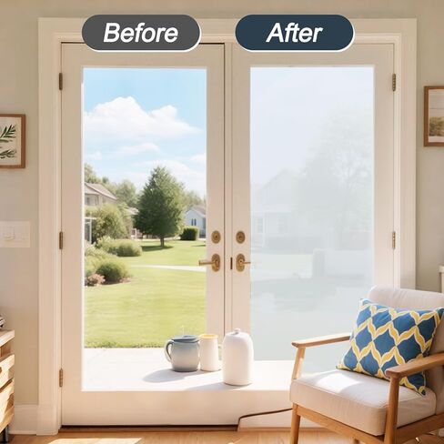 Frosted Glass Window Privacy Film Decorative, Bathroom Window Privacy Film for Glass Windows Cover in Saudi Arabia