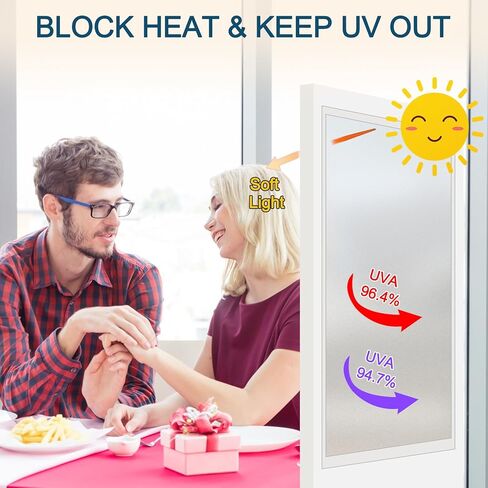 Frosted Glass Window Privacy Film Decorative, Bathroom Window Privacy Film for Glass Windows Cover in Saudi Arabia