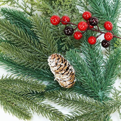 Winlyn 3 Pack Christmas Artificial Potted Plants Christmas Greenery Red Berry and Snowy Pinecone in Small Rustic Galvanized Metal Pot Farmhouse Centerpiece for Holiday Winter Home Tiered Tray Tabletop in Saudi Arabia