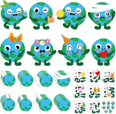 ANGOLIO Valentine's Day Bookmarks Craft Kits - 40Sets Valentine's Day Animals Craft for Kids DIY Make Your Own Heart Animal Set Self-Adhesive Face Stickers for Kids Classroom Gifts Party Supplies in Saudi Arabia