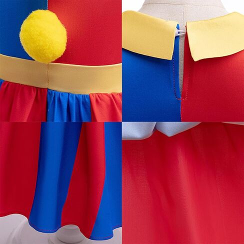 IBTOM CASTLE Kids Girls Circus Clown Halloween Costume Flutter Sleeve Ruffle Dress Cosplay Carnival Party in Saudi Arabia