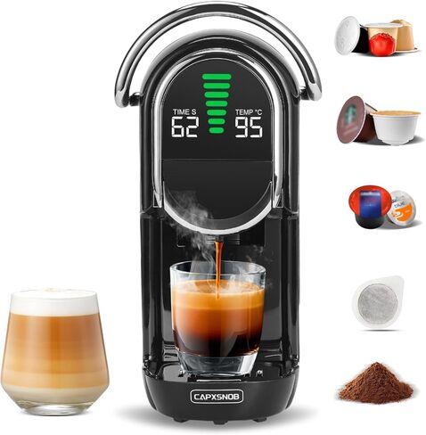Magician1 Mini Coffee Maker for Nespresso Original, Dolce Gusto, Lavazza Blue, ESE Pods, 19-Bar Espresso Machine for Grounds, Coffee Machine with adjustable Temp & Cup Size, 21oz Reservoir in Saudi Arabia