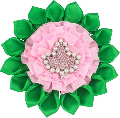 Greek Sorority Brooch Pin for Women Sororiy Paraphernalia Gift Pink Green Flower Brooch Pin Sisterhood Jewelry for Colthing in Saudi Arabia