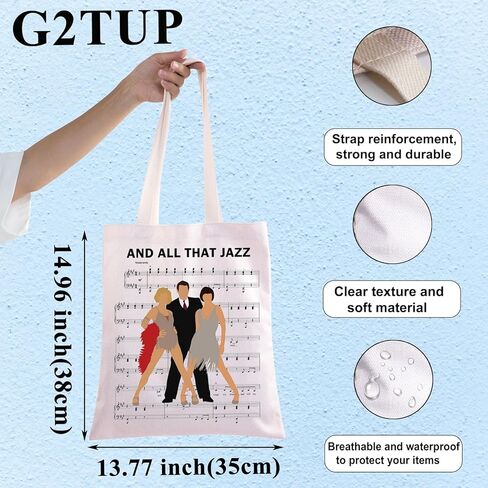 G2TUP Chicago Musical Tote Bag هدية لمحبي المسرح الموسيقي وكل حقيبة كتف موسيقى الجاز Chicago Merch in Saudi Arabia