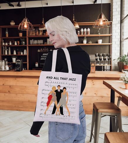 G2TUP Chicago Musical Tote Bag هدية لمحبي المسرح الموسيقي وكل حقيبة كتف موسيقى الجاز Chicago Merch in Saudi Arabia