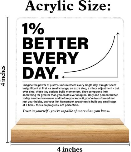 ديكور مكتب منزلي ملهم 1% أفضل كل يوم، علامة زخرفية للمكتب من الأكريليك الشفاف، هدايا تحفيزية لصديق الموظف وزملاء العمل in Kuwait