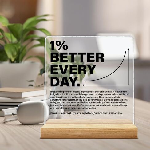 ديكور مكتب منزلي ملهم 1% أفضل كل يوم، علامة زخرفية للمكتب من الأكريليك الشفاف، هدايا تحفيزية لصديق الموظف وزملاء العمل in Kuwait