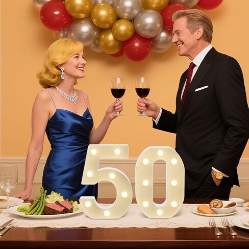 NANXU LED Marquee Light Up Numbers Sign - Lighted Birthday Numbers Sign for 60th Birthday Party Decoration, Bar Wall, Home, Table Room, Wedding and Christmas Decorations, Number 60 in Saudi Arabia