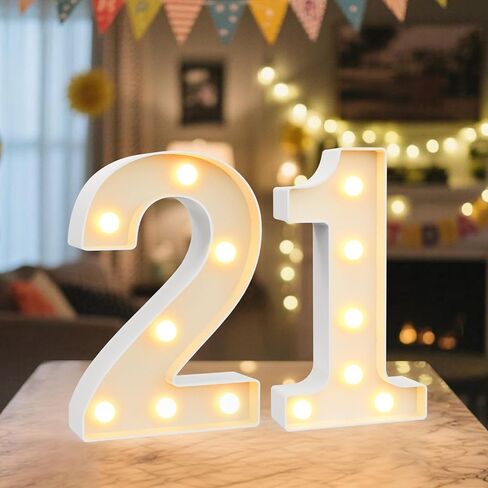 NANXU LED Marquee Light Up Numbers Sign - Lighted Birthday Numbers Sign for 60th Birthday Party Decoration, Bar Wall, Home, Table Room, Wedding and Christmas Decorations, Number 60 in Saudi Arabia