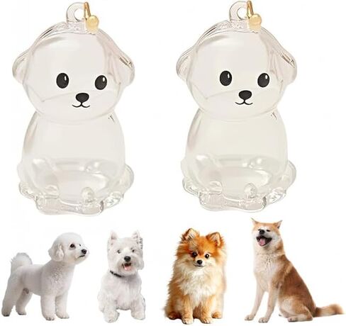 2 PCS Dog Hair -keychain ، زجاجة تخزين لفراء الكلب اللطيفة ، الجرار الذاكرة لزجاجة التذكارية لشعر الحيوانات الأليفة in Kuwait
