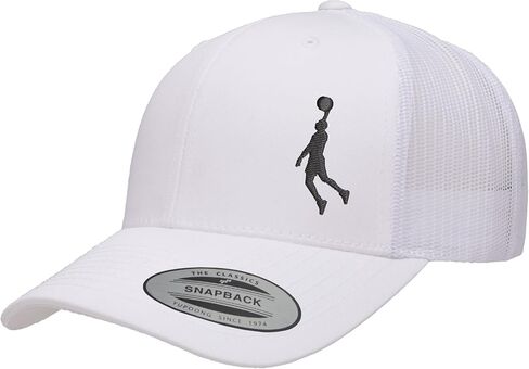 Love Sketches Embroidered Basketball Player Trucker Hat for Men & Women | Breathable Mesh Adjustable Snapback Baseball Cap in Saudi Arabia