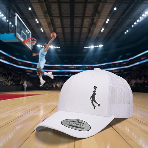 Love Sketches Embroidered Basketball Player Trucker Hat for Men & Women | Breathable Mesh Adjustable Snapback Baseball Cap in Saudi Arabia