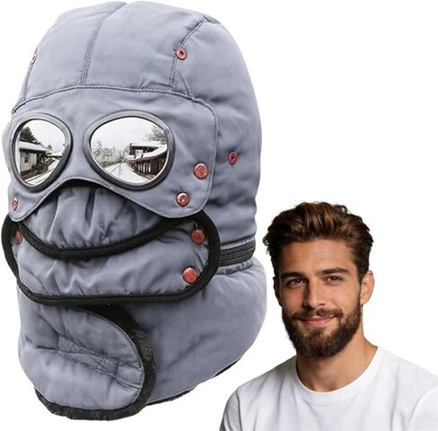 Winter Thermal Hat with Glasses,Winter Cycling Windproof Ski Mask Cap,for Outdoor Hiking,Camping in Saudi Arabia