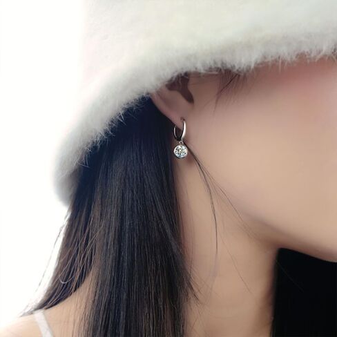 14K Gold 0.5/1ct Diamond Bubble Hoop Earrings for Women,D-Color VVS1 Round Drop Earrings,Gifts for Girlfriend in Saudi Arabia