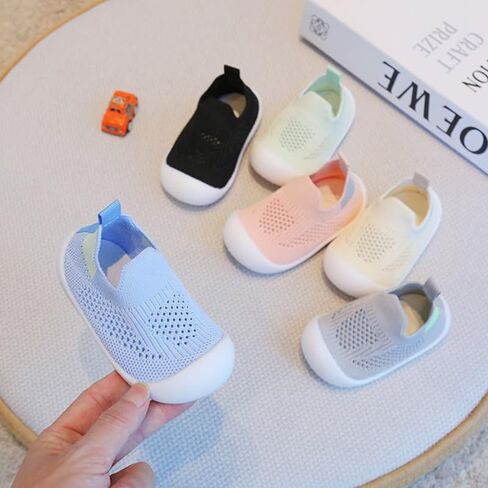 Baby Shoes & Socks - Slip On Breathable Sneakers, Non-Slip Soft Rubber Sole Slippers for Boys Girls in Saudi Arabia