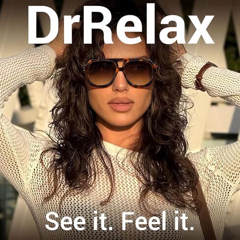 DrRelax Retro Square Aviator Sunglasses Womens 70s Bold Flat Top Frame Polarized Sun Glasses in Saudi Arabia