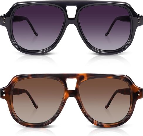 DrRelax Retro Square Aviator Sunglasses Womens 70s Bold Flat Top Frame Polarized Sun Glasses in Saudi Arabia