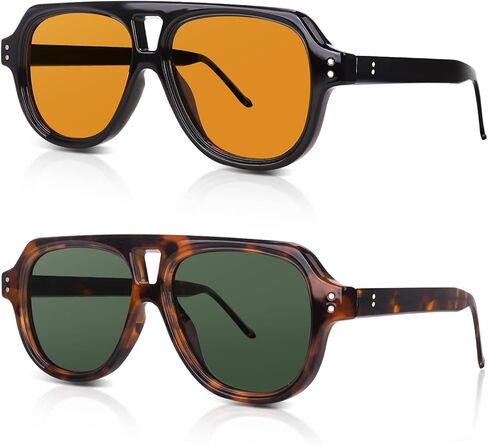 DrRelax Retro Square Aviator Sunglasses Womens 70s Bold Flat Top Frame Polarized Sun Glasses in Saudi Arabia