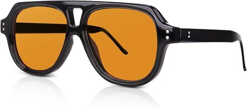 DrRelax Retro Square Aviator Sunglasses Womens 70s Bold Flat Top Frame Polarized Sun Glasses in Saudi Arabia