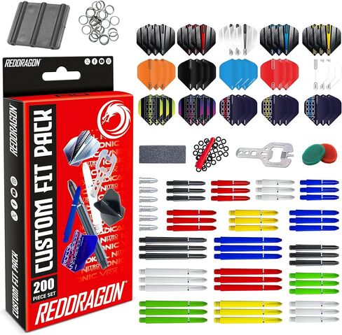 RED DRAGON Gerwyn Price Iceman Ultimate 50 Piece Darts Set - Includes 22 Gram Steel Tip Brass Darts, Hardcore Flights, Shafts (Stems) and Accessories in Saudi Arabia