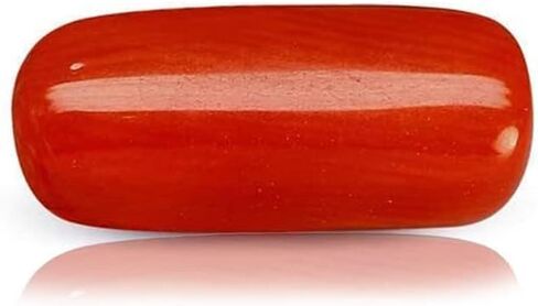 LMDPRAJAPATIS 4.00 Ratti -10.00 Ratti Red Coral Moonga أحجار كريمة إيطالية أصلية معتمدة بجودة AAA مع شهادة مختبر، in Kuwait