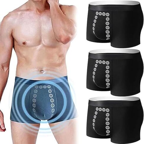FIJROP Men's Massage Magnetic Therapy Underwear,3pcs Mens Magnetic Therapy Underwear in Saudi Arabia