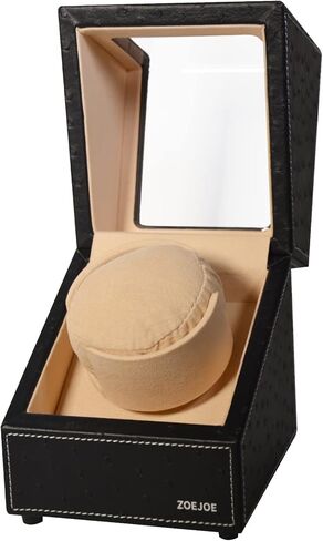 ZOEJOE ملفاف ساعة للساعات الأوتوماتيكية، ملفاف ساعة واحد مع 4 أوضاع، محول تيار متردد، أسود نعام in Kuwait